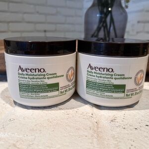 2 Pack Aveeno Daily Moisturizing Cream with Prebiotic Oat & Shea Butter 20oz New